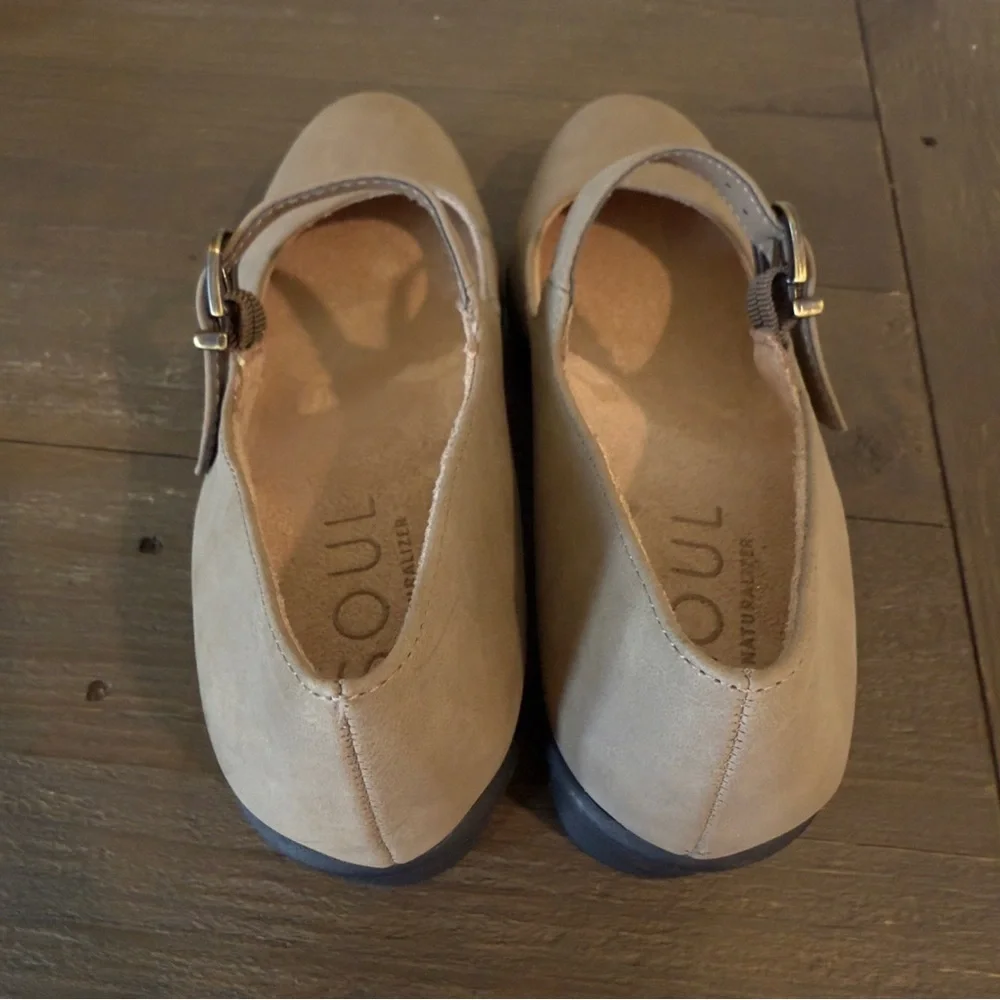 Adore Taupe Mary Jane Wedges with Black Platform